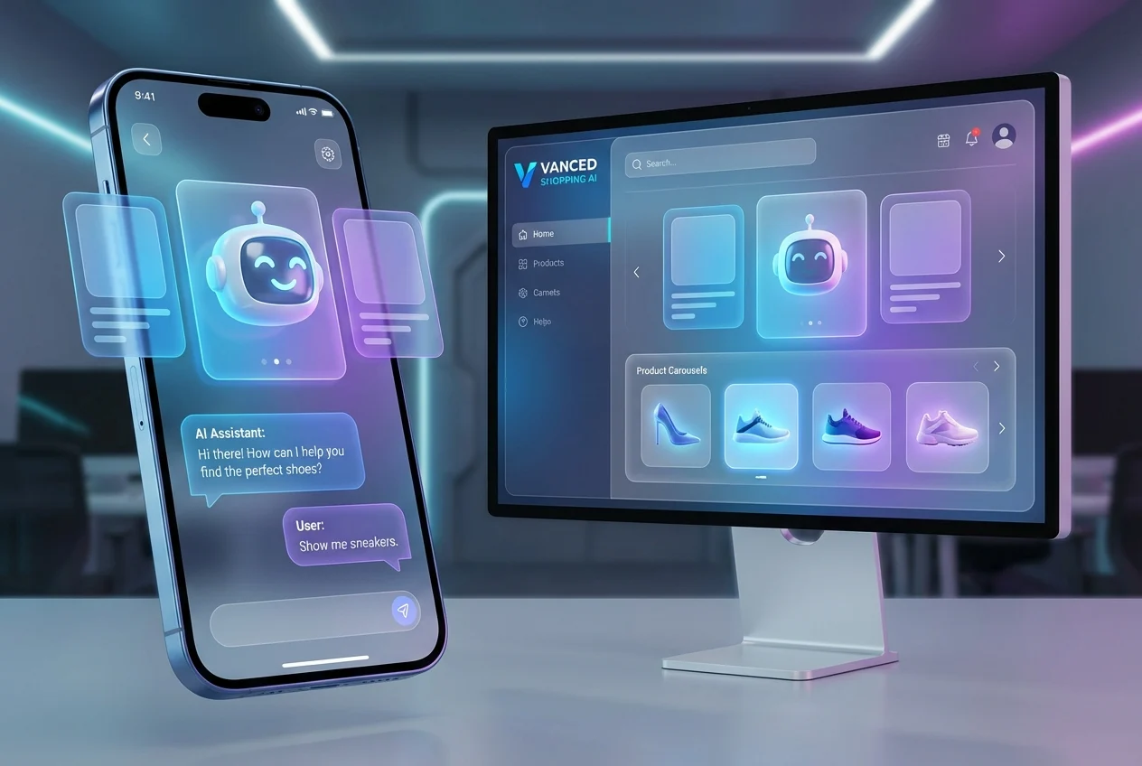 Trợ lý mua sắm AI (Chatbot thế hệ mới) tương tác thân thiện.